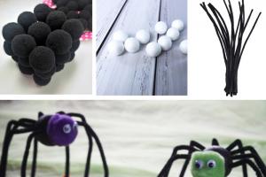 Hairy spider.  Master Class.  DIY decorative wreath for Halloween What can spider legs be made from?
