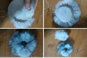 How to make a pom-pom for a hat from fur, yarn and thread with your own hands Make a fur pom-pom for a hat
